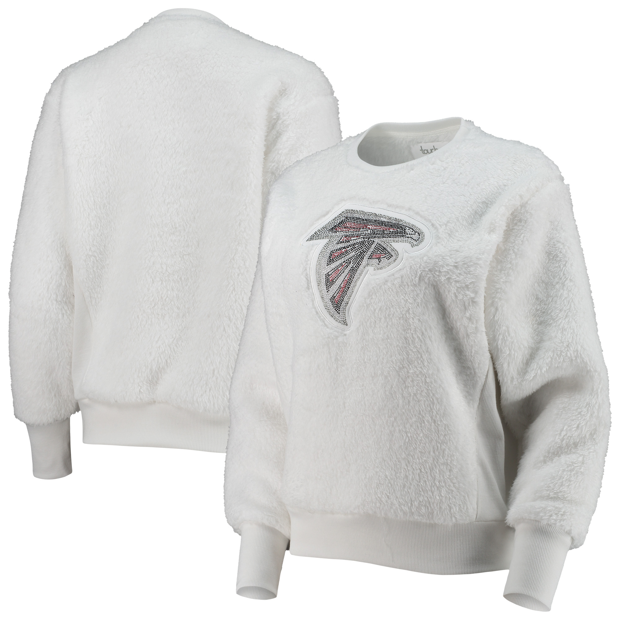 Women's Touch White Atlanta Falcons Milestone Tracker Pullover Sweatshirt