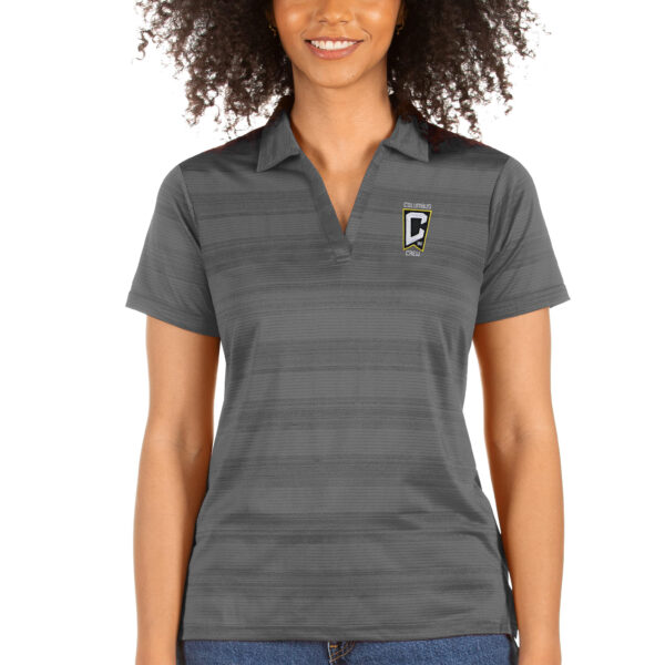 Women's Antigua Gray Columbus Crew Compass Polo