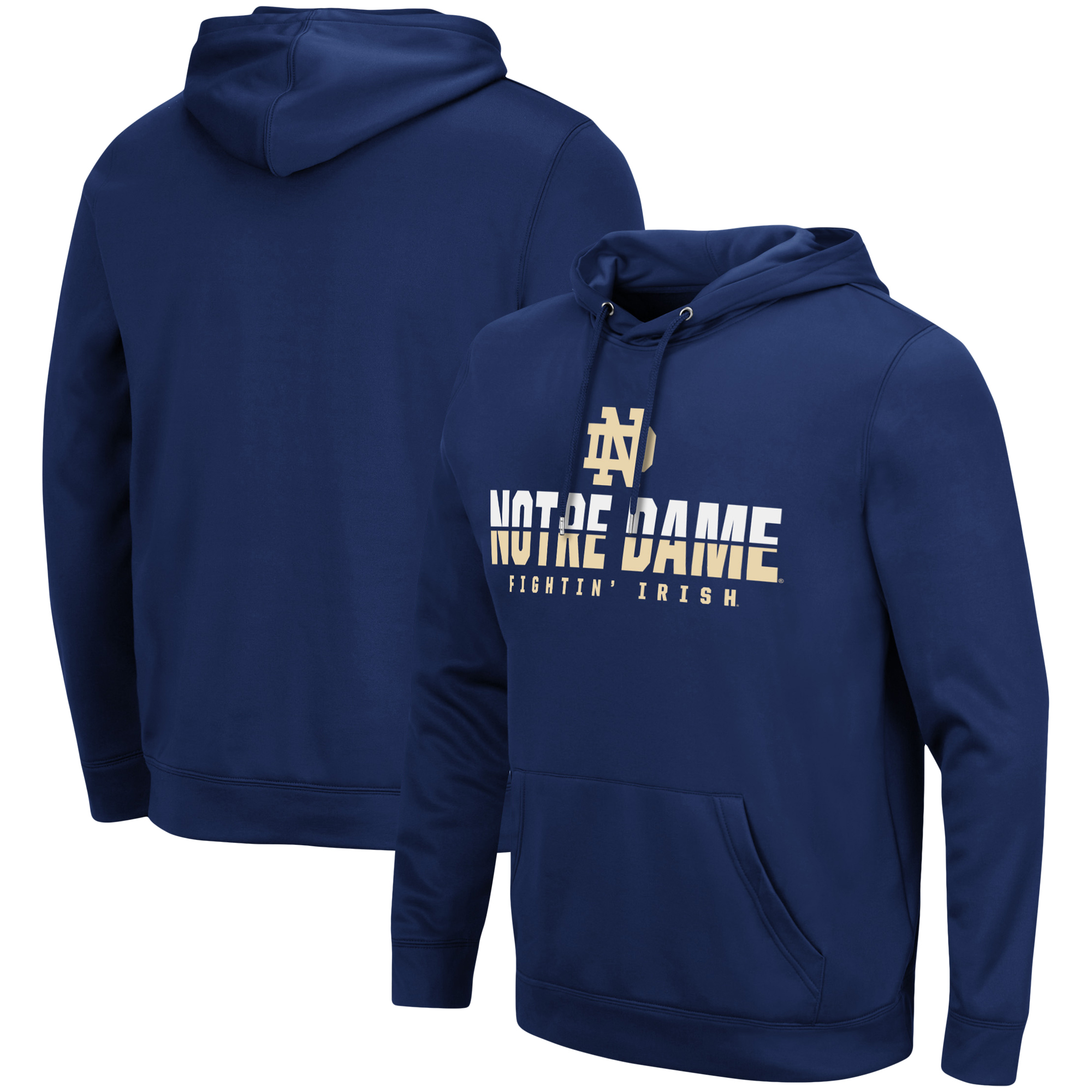 Men's Colosseum Navy Notre Dame Fighting Irish Lantern Pullover Hoodie - Image 5