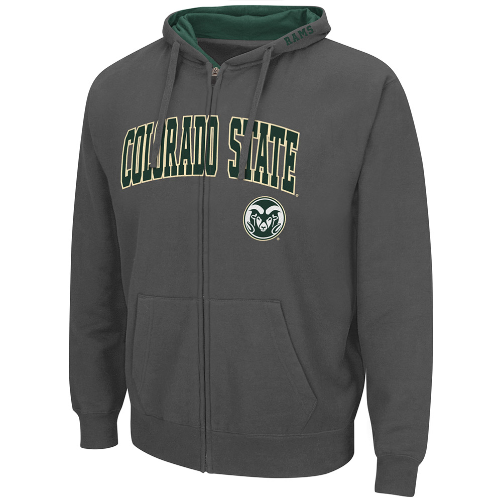 Men's Colosseum Charcoal Colorado State Rams Arch & Logo 3.0 Full-Zip Hoodie - Image 8