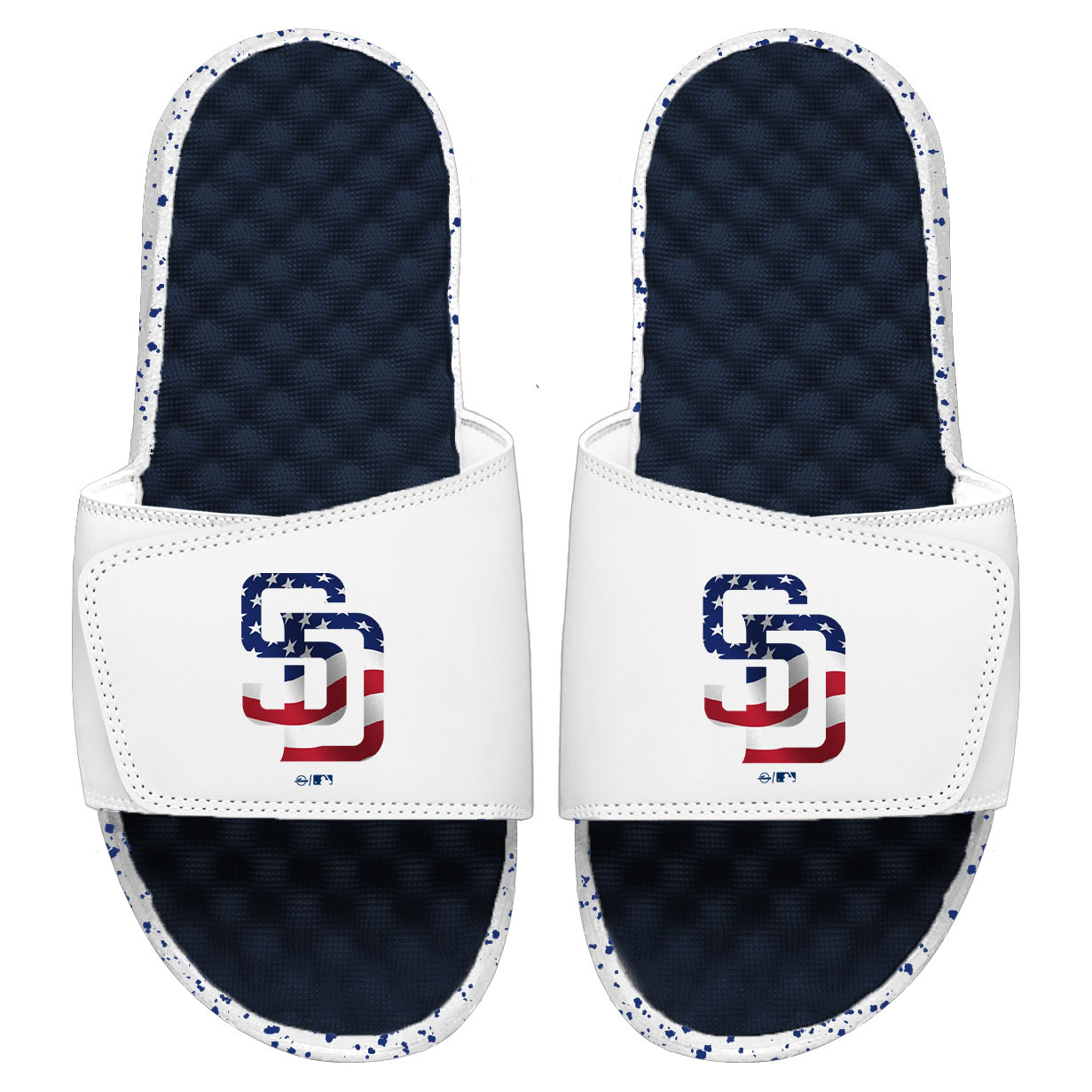 Youth ISlide White/Navy San Diego Padres Americana Slide Sandals