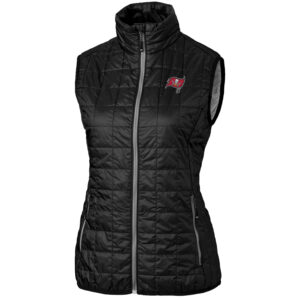 Women's Cutter & Buck Black Tampa Bay Buccaneers Rainier PrimaLoft Eco Full-Zip Vest