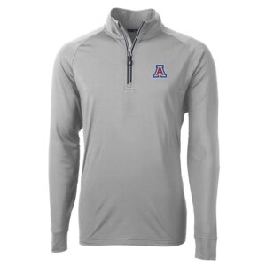 Men's Cutter & Buck Gray Arizona Wildcats Big & Tall Adapt Eco Knit Quarter-Zip Pullover Jacket