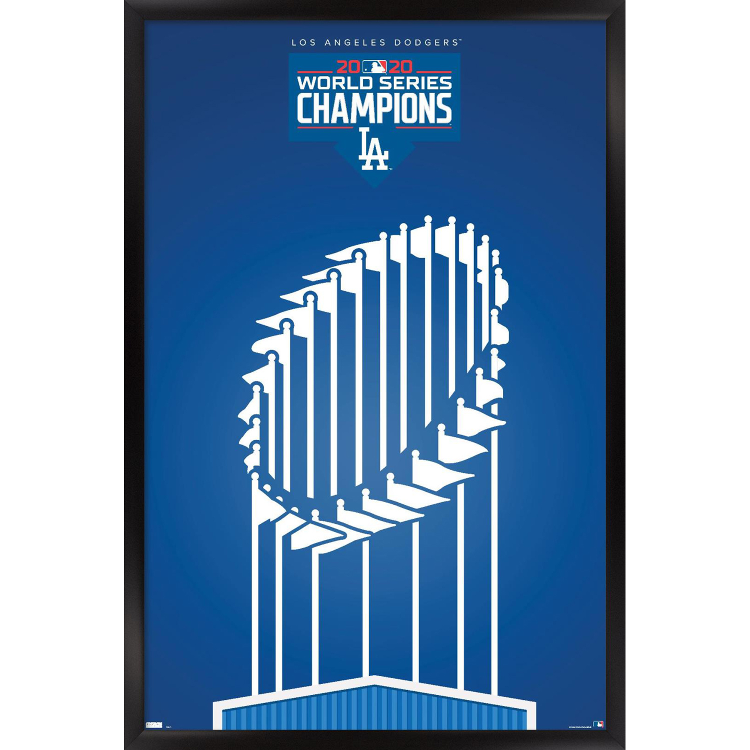 Los Angeles Dodgers 2020 World Series Champions 24.25'' x 35.75'' Framed Poster - Image 5