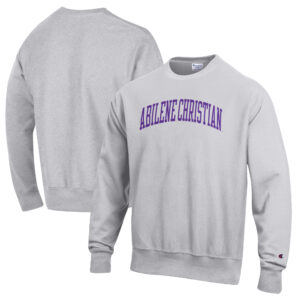 Men's Champion Heathered Gray Abilene Christian University Wildcats Reverse Weave Fleece Crewneck Sweatshirt