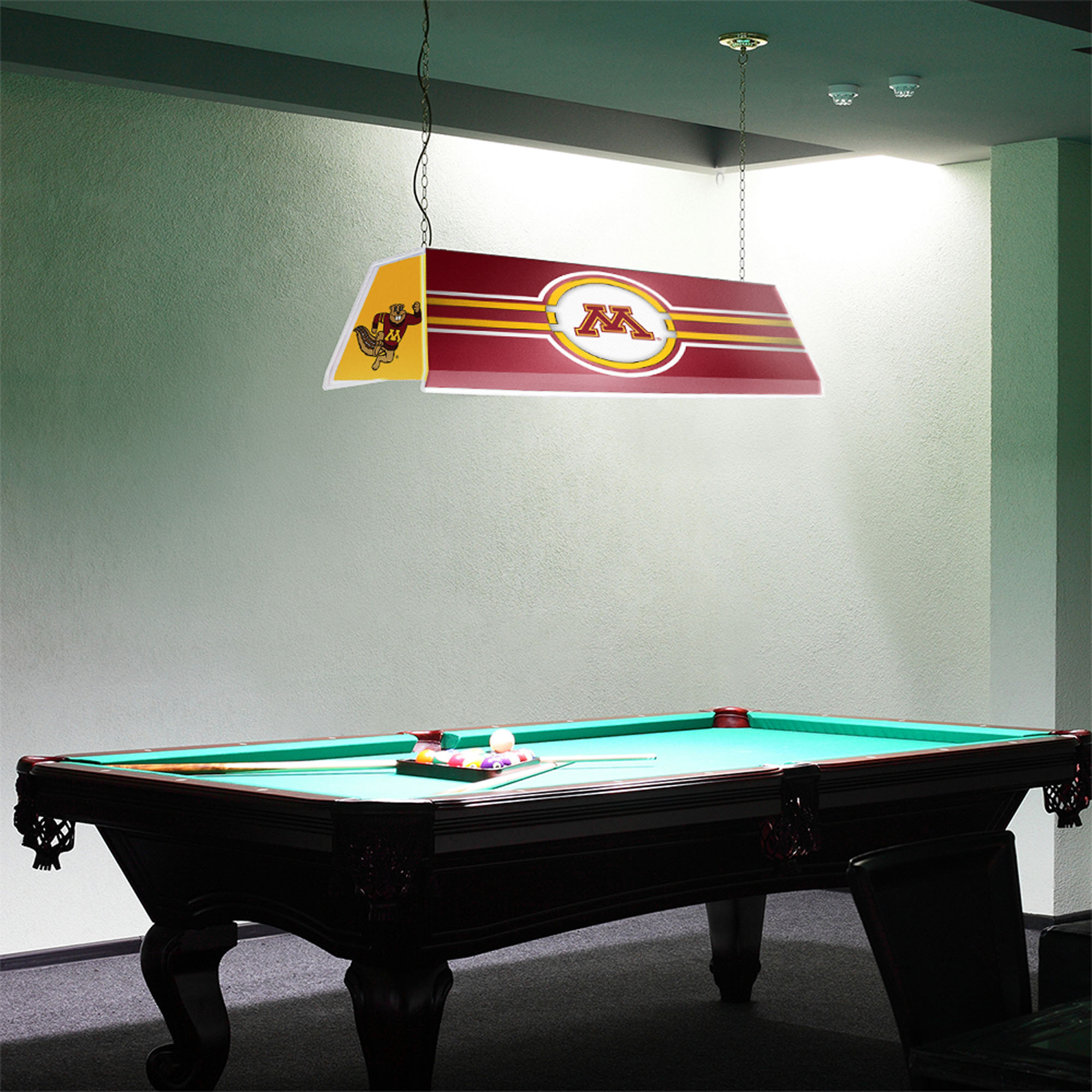 Minnesota Golden Gophers Logo 46'' x 13.5'' Pool Table Light - Image 6