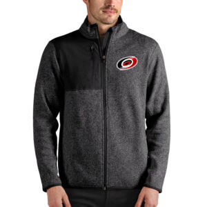 Men's Antigua Heathered Charcoal Carolina Hurricanes Fortune Full-Zip Jacket