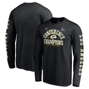 Men's Fanatics Black Los Angeles Rams 2021 NFC Champions Vintage Long Sleeve T-Shirt