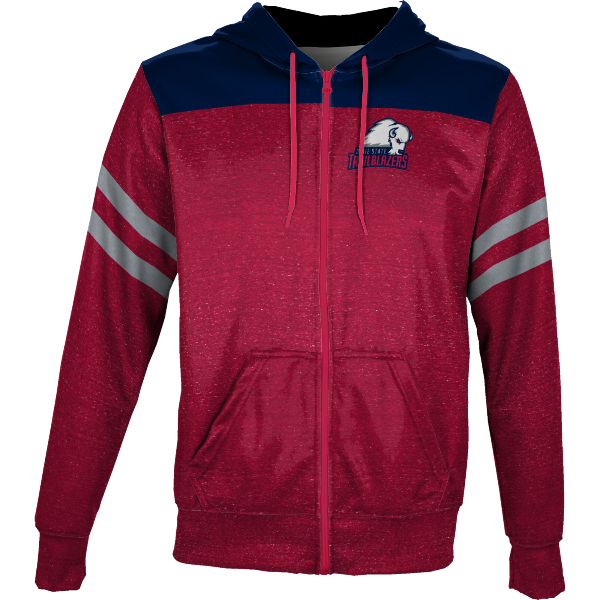 Men's Red Dixie State Trailblazers Full-Zip Hoodie - Image 3