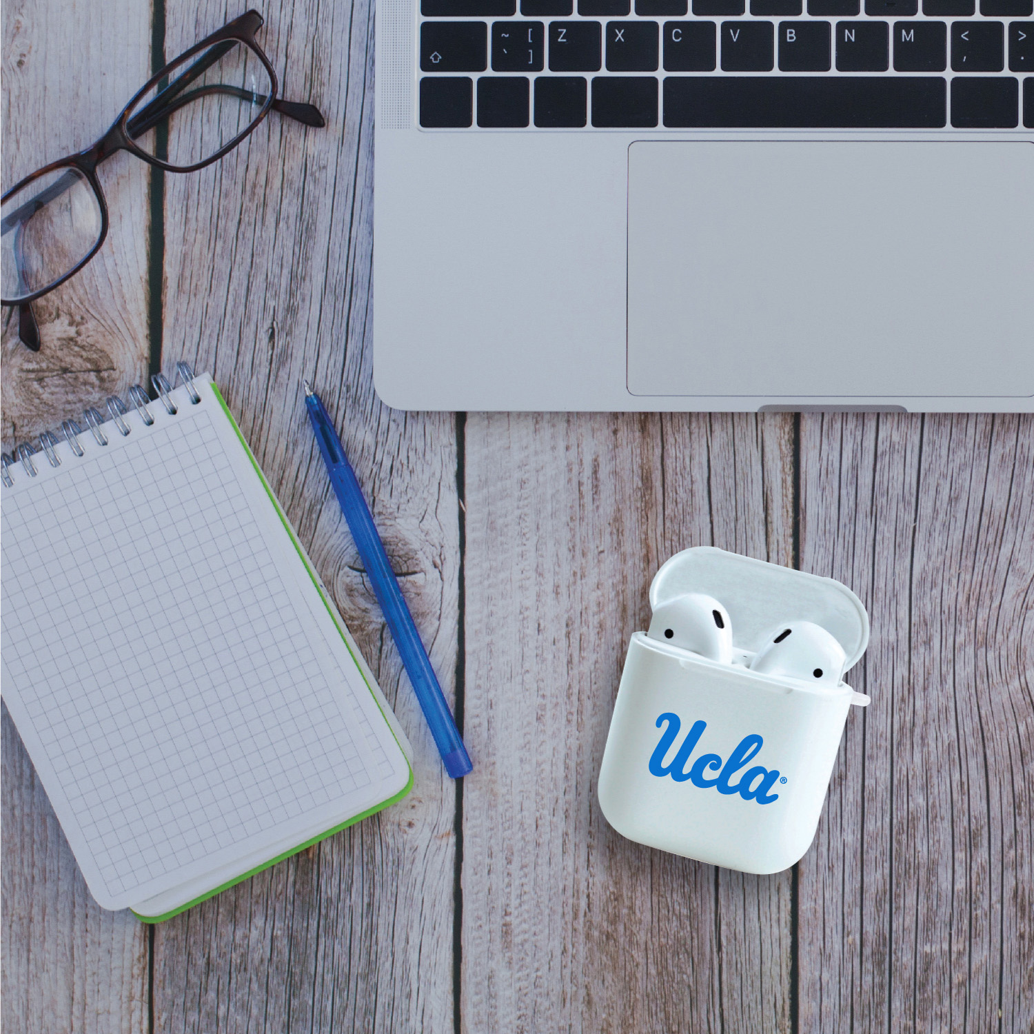 White UCLA Bruins Airpods Case - Image 3