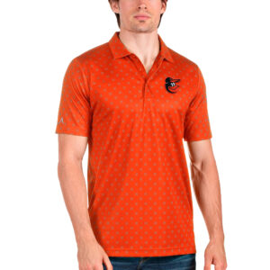 Men's Antigua Orange Baltimore Orioles Spark Polo