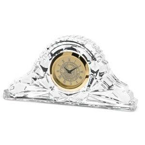 Gold Oberlin Yeomen Crystal Clock