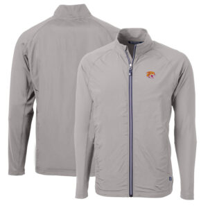 Men's Cutter & Buck Gray Bethune-Cookman Wildcats Big & Tall Adapt Eco Knit Hybrid Recycled Full-Zip Jacket