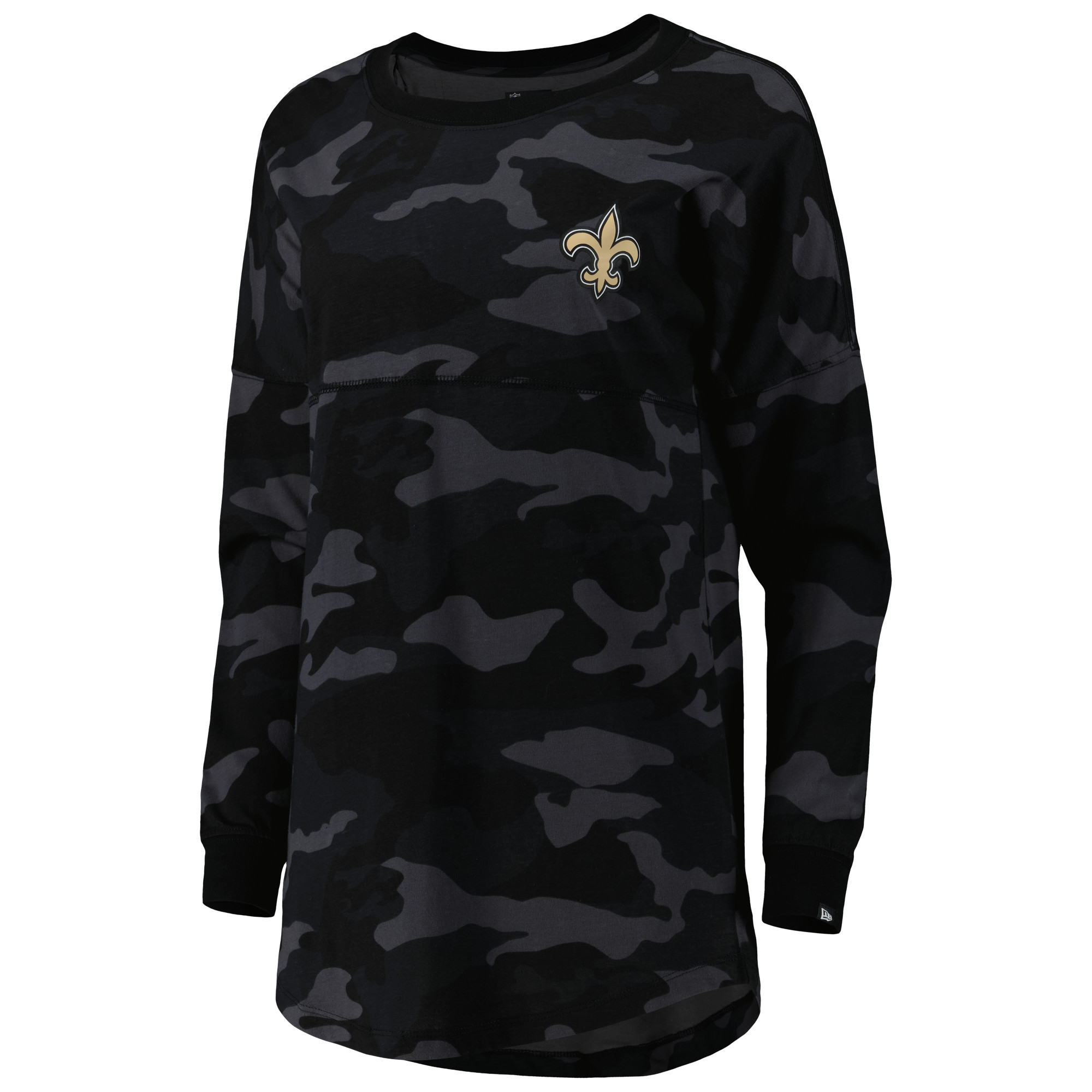 Women's New Era Black New Orleans Saints Camo Long Sleeve T-Shirt - Image 6