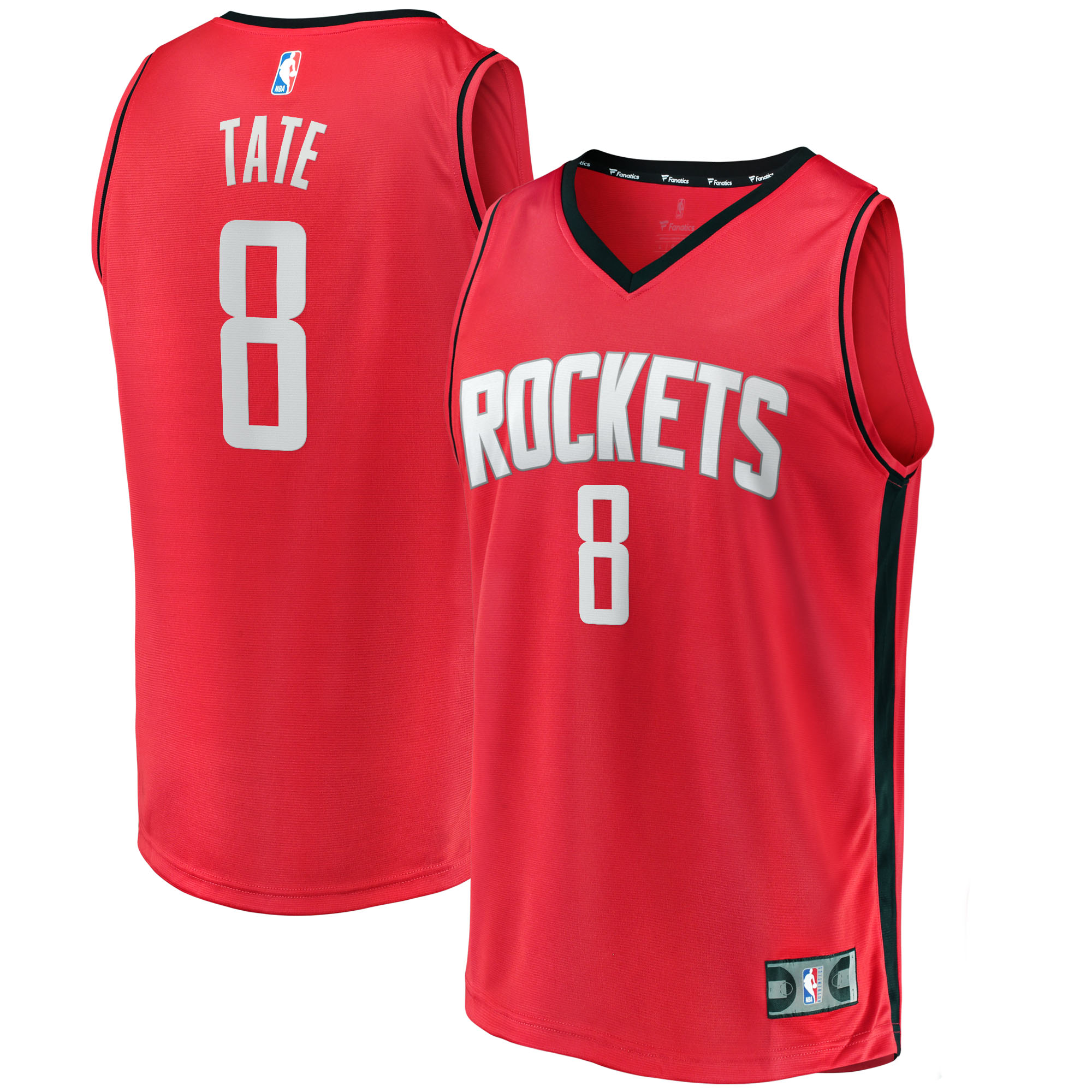 Men's Fanatics Jae'Sean Tate Red Houston Rockets Fast Break Replica Jersey - Icon Edition - Image 2