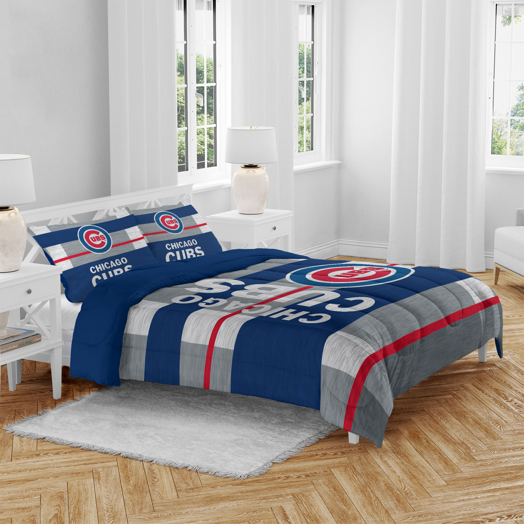 Chicago Cubs Heathered Stripe 3-Piece Full/Queen Bed Set - Image 5