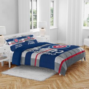 Chicago Cubs Heathered Stripe 3-Piece Full/Queen Bed Set