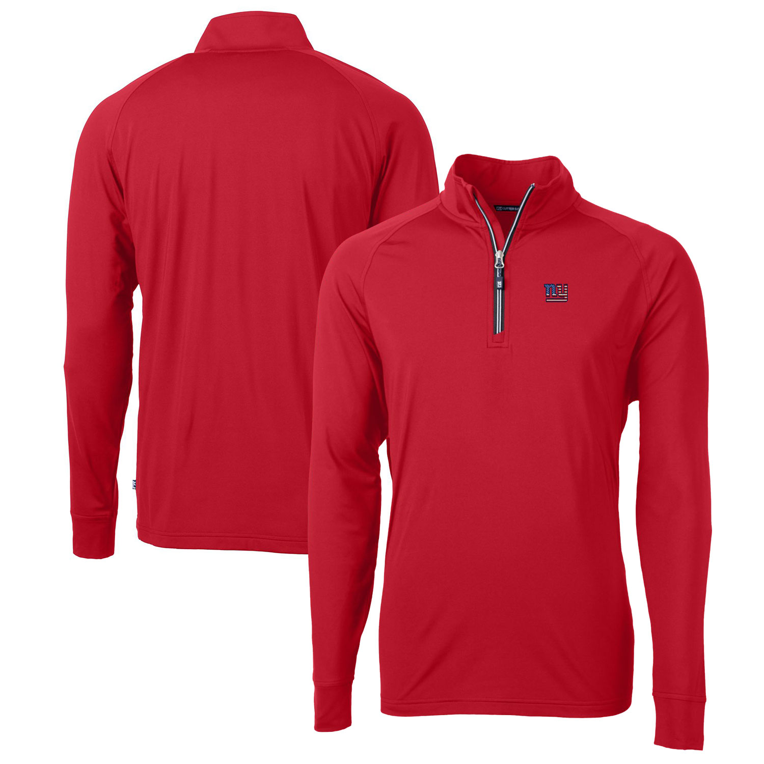 Men's Cutter & Buck Red New York Giants Big & Tall Adapt Eco Knit Stretch Recycled Quarter-Zip Pullover Top - Image 5