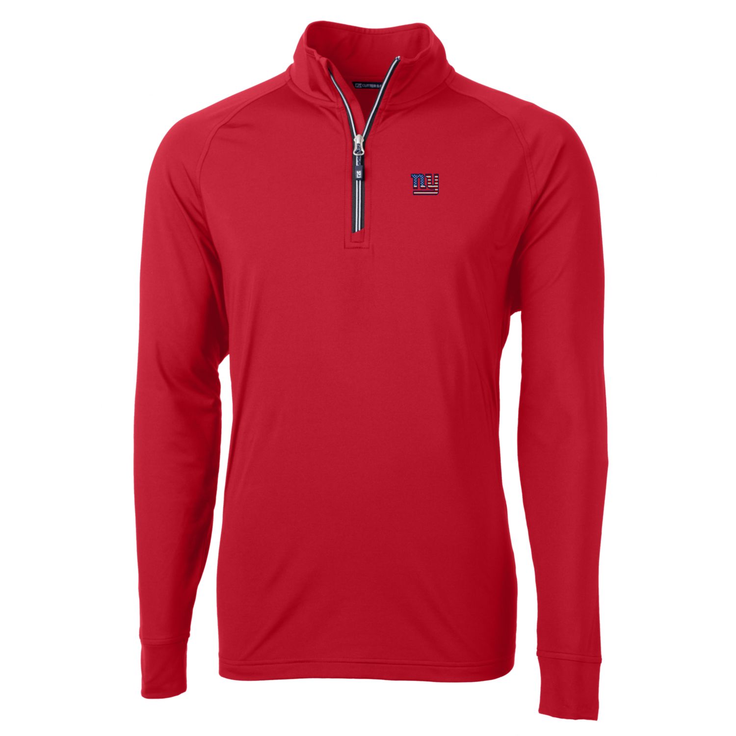 Men's Cutter & Buck Red New York Giants Big & Tall Adapt Eco Knit Stretch Recycled Quarter-Zip Pullover Top - Image 3