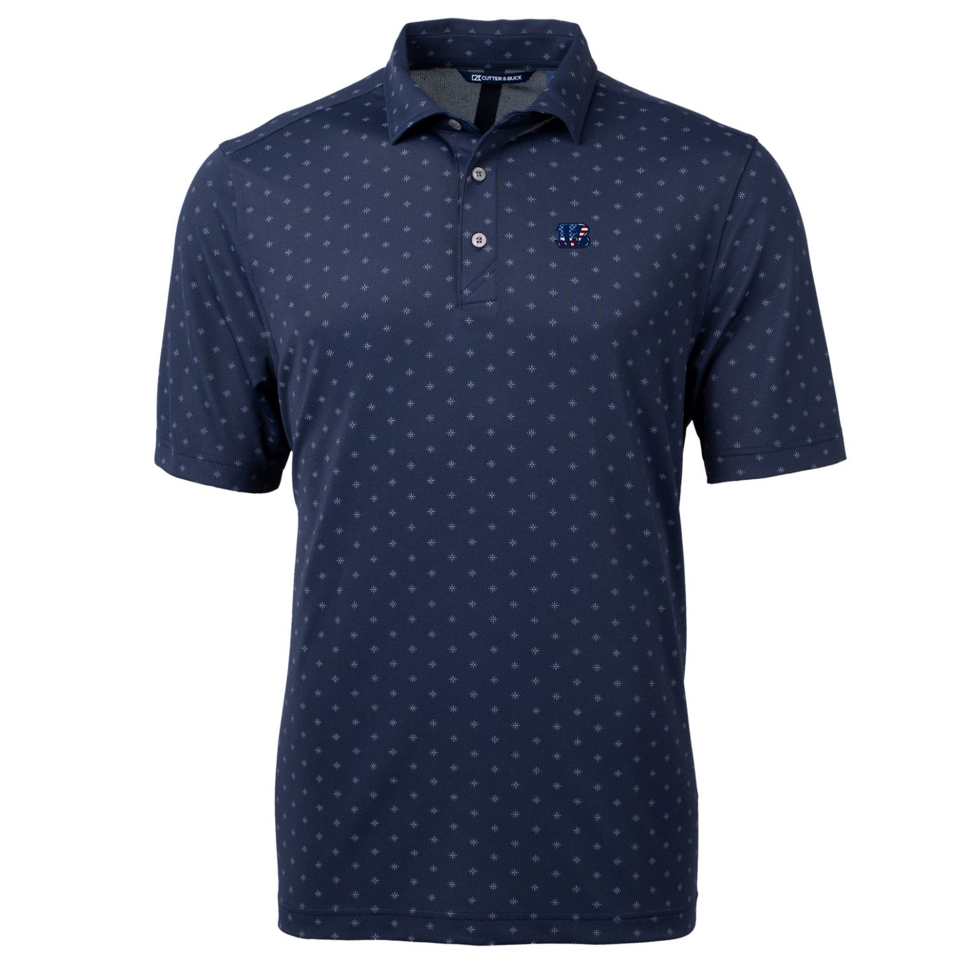 Men's Cutter & Buck Navy Cincinnati Bengals Big & Tall Virtue Eco Pique Tile Print Recycled Polo - Image 3