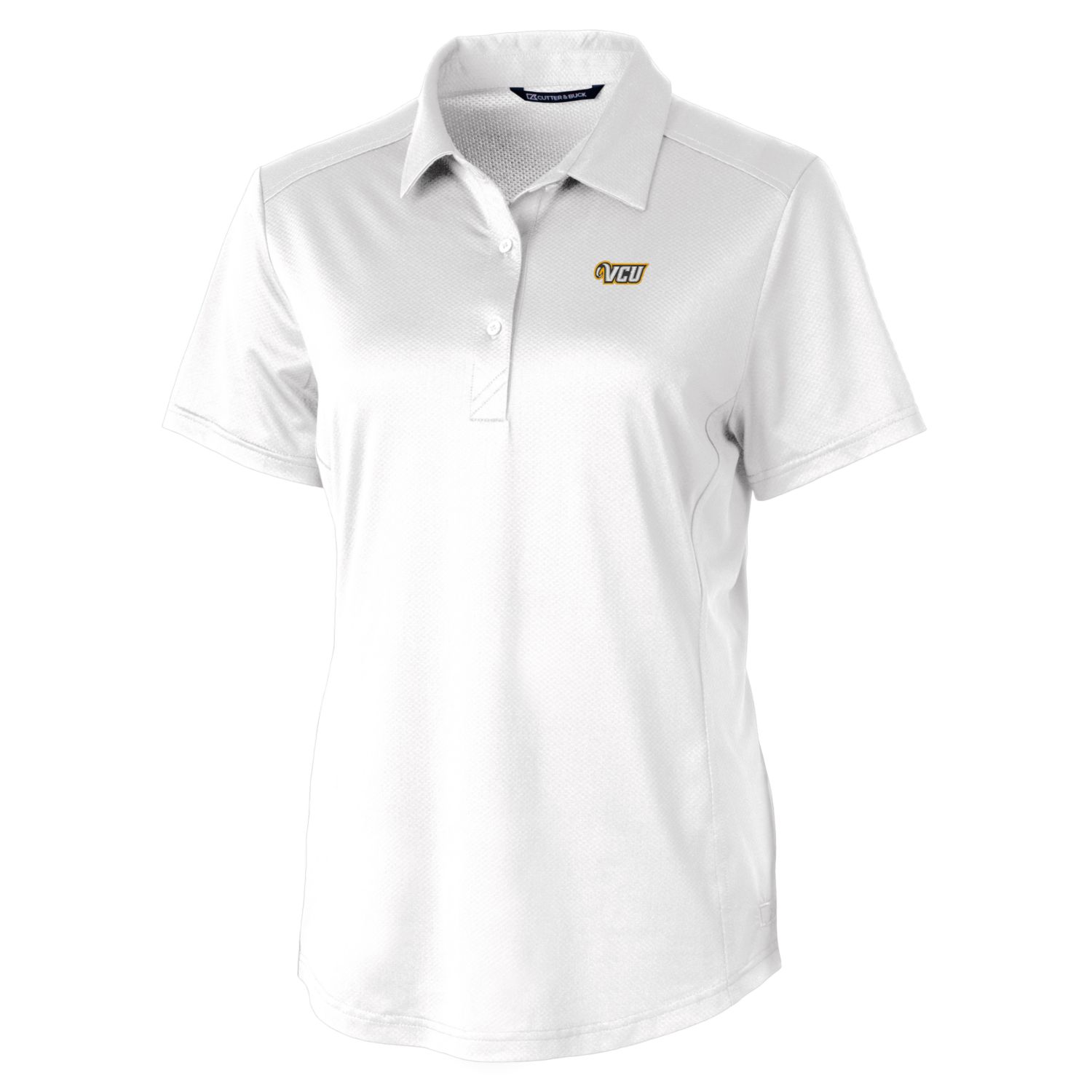 Women's Cutter & Buck White VCU Rams Prospect Textured Stretch Polo - Image 3