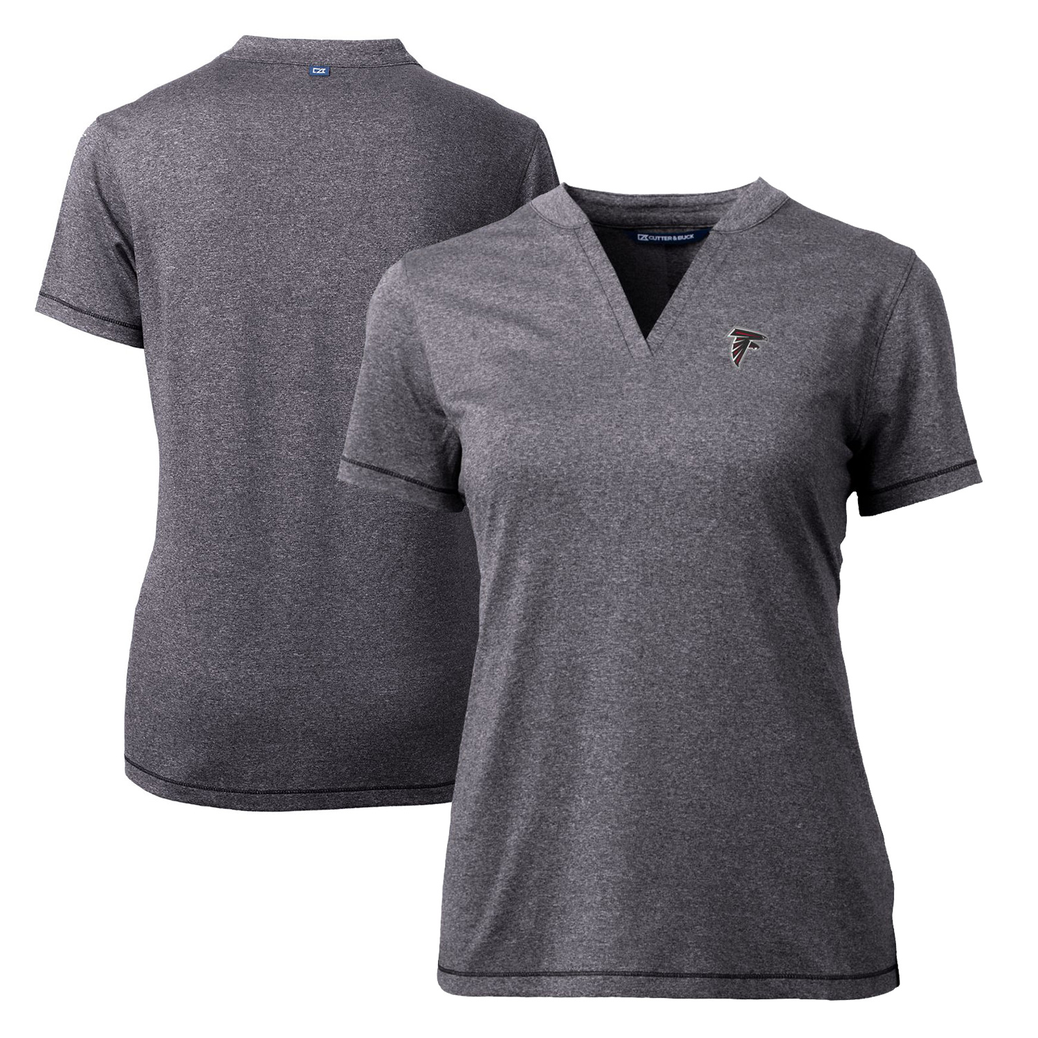 Women's Cutter & Buck Heather Charcoal Atlanta Falcons Forge Stretch Blade Polo