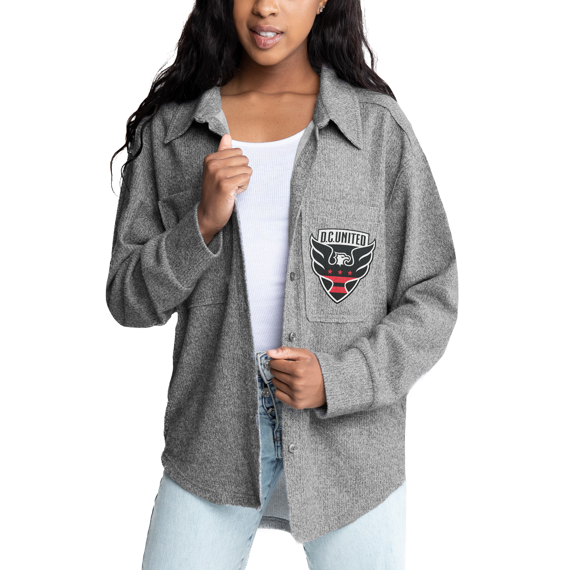 Women's Gameday Couture Heather Gray D.C. United Button-Up Shacket