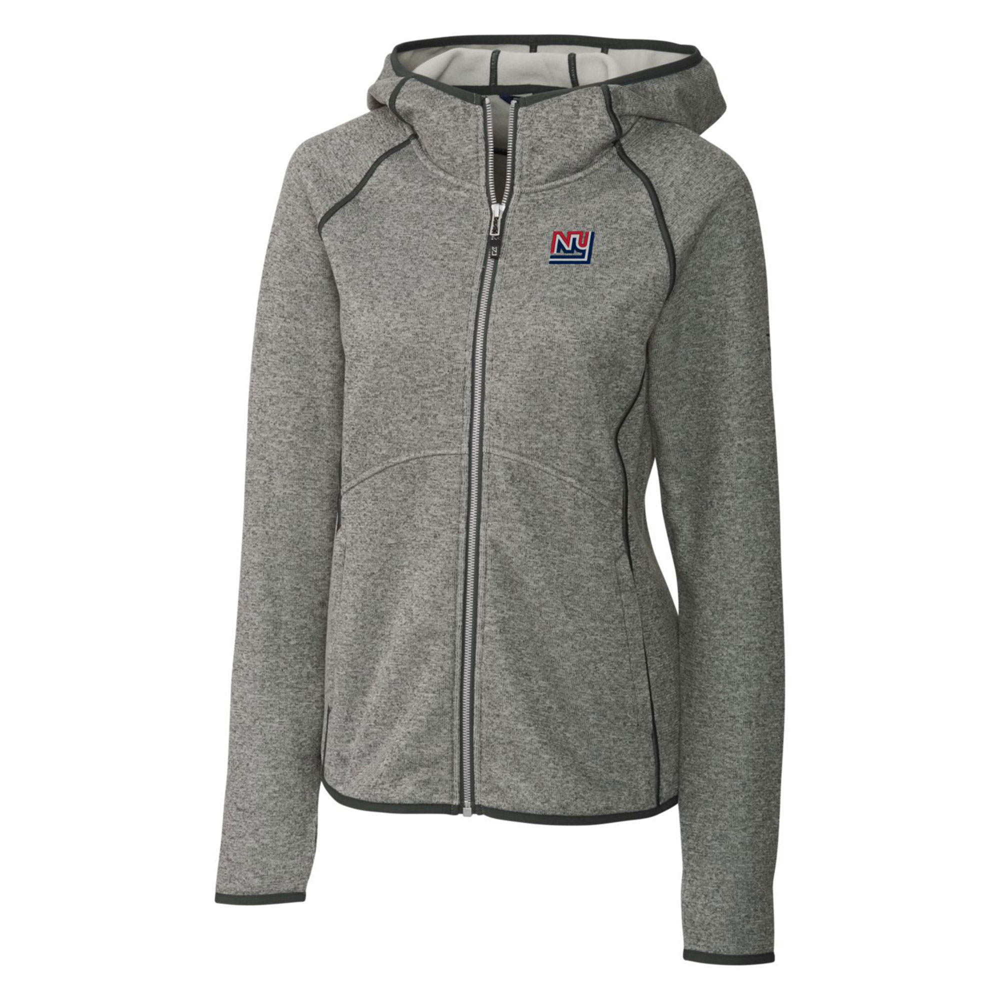 Women's Cutter & Buck Heather Gray New York Giants Throwback Logo Mainsail Full-Zip Jacket - Image 6