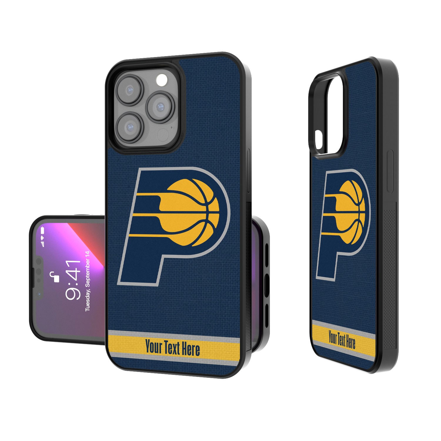 Indiana Pacers Personalized Stripe Design iPhone Bump Case