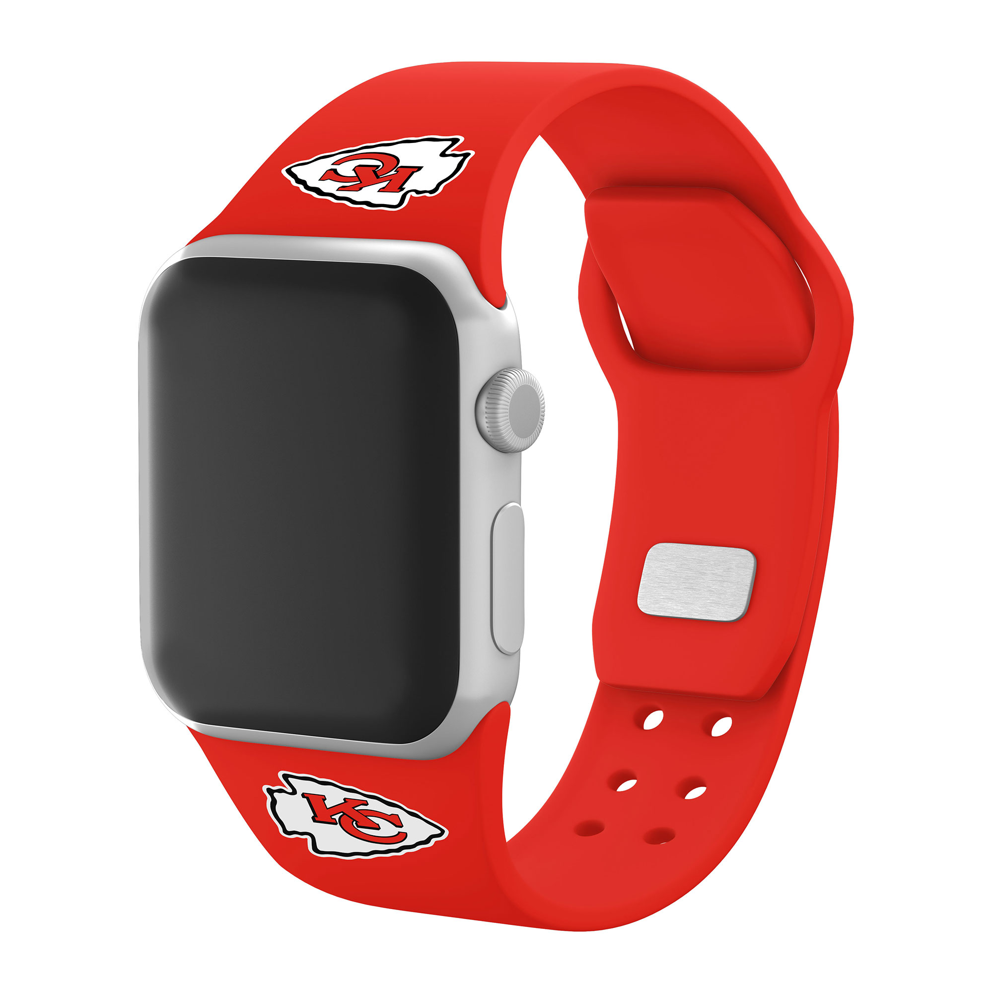 Red Kansas City Chiefs Logo Silicone Apple Watch Band - Image 3