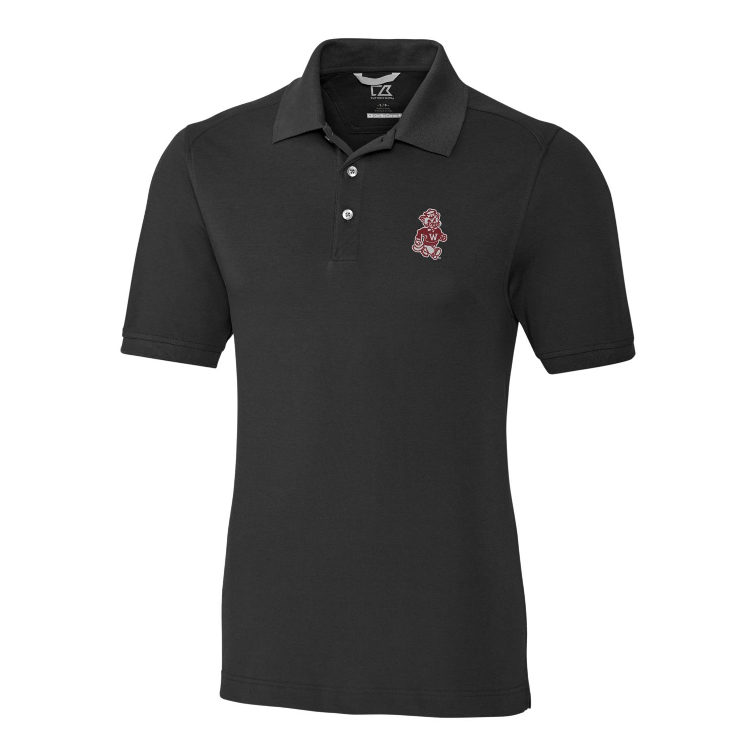 Men's Cutter & Buck Black Washington State Cougars Vault Advantage Tri-Blend Pique Big & Tall Polo - Image 6
