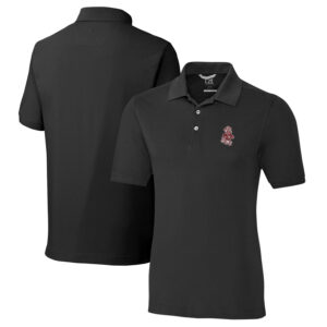 Men's Cutter & Buck Black Washington State Cougars Vault Advantage Tri-Blend Pique Big & Tall Polo