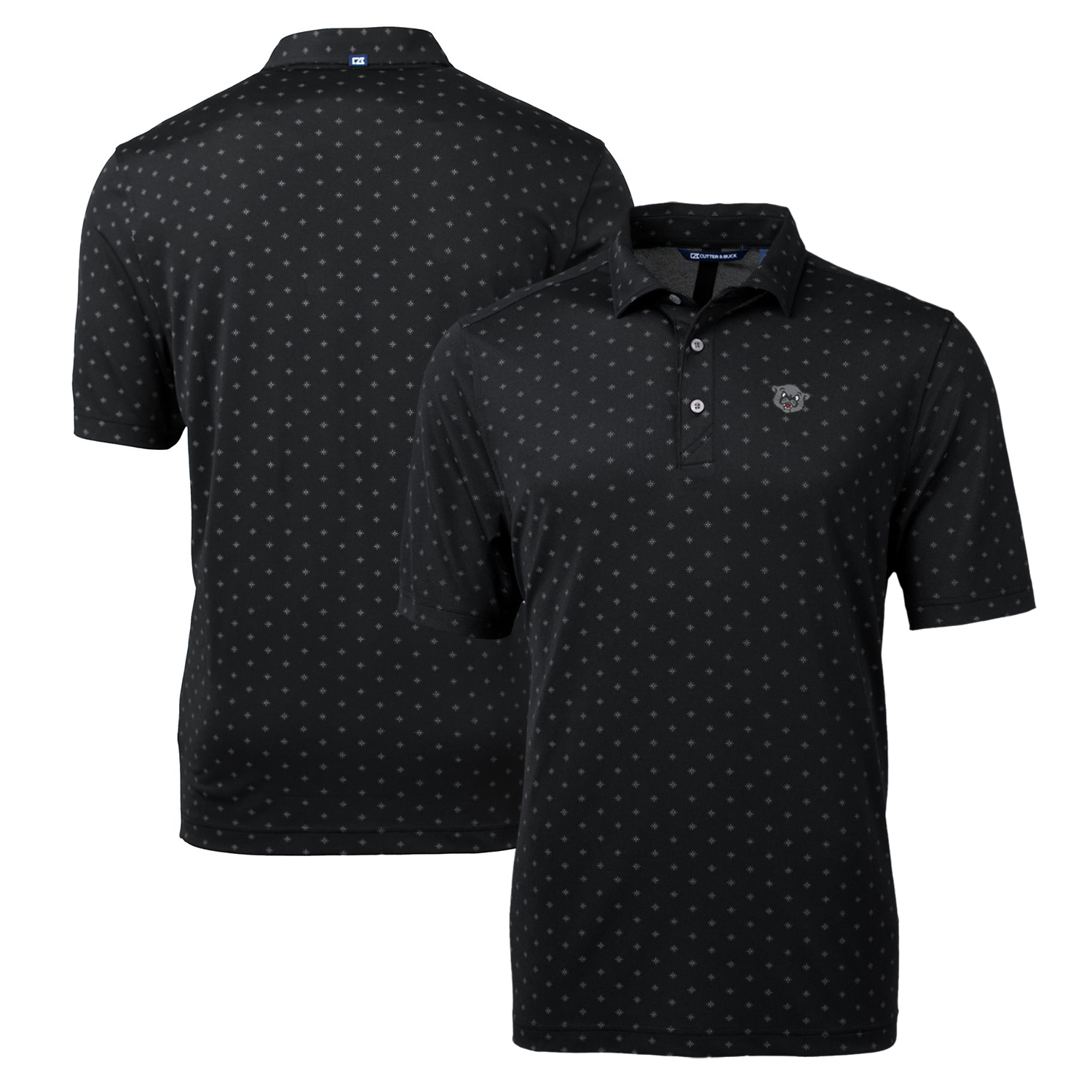 Men's Cutter & Buck Black Cincinnati Bearcats Team Big & Tall Virtue Eco Pique Tile Print Polo