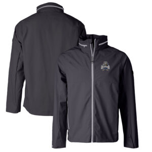 Men's Cutter & Buck Graphite Utah State Aggies Vapor Water Repellent Stretch Full-Zip Rain Jacket