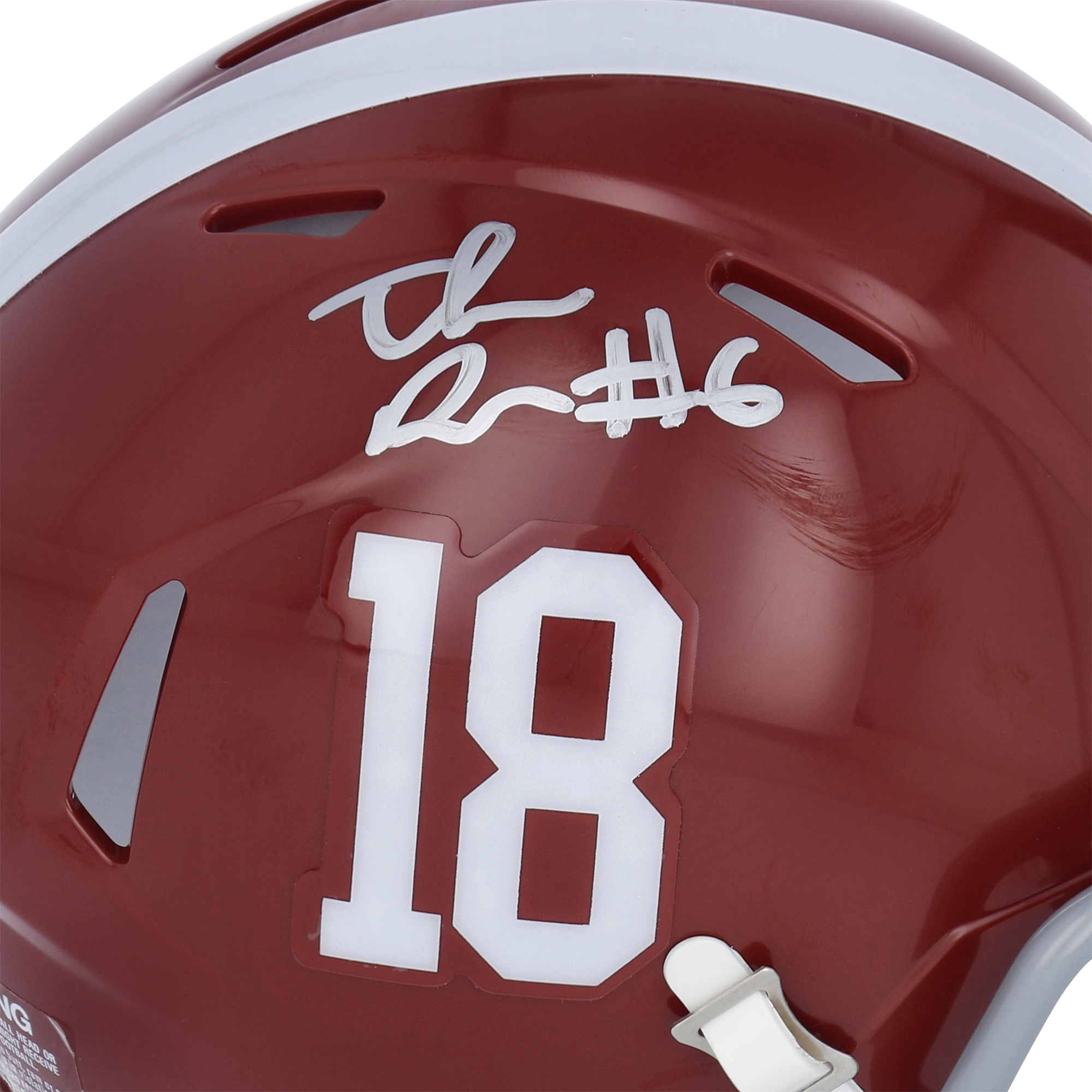 Trey Sanders Alabama Crimson Tide Autographed Riddell Speed Mini Helmet - Image 5