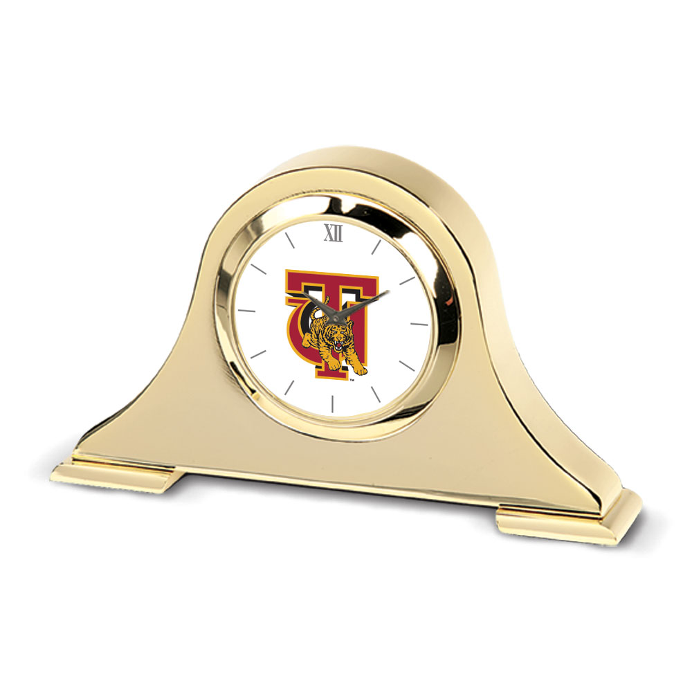 Gold Tuskegee Golden Tigers Team Napoleon Desk Clock