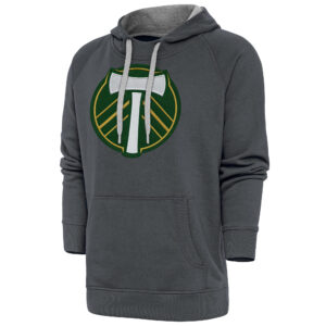 Men's Antigua Charcoal Portland Timbers Victory Pullover Hoodie