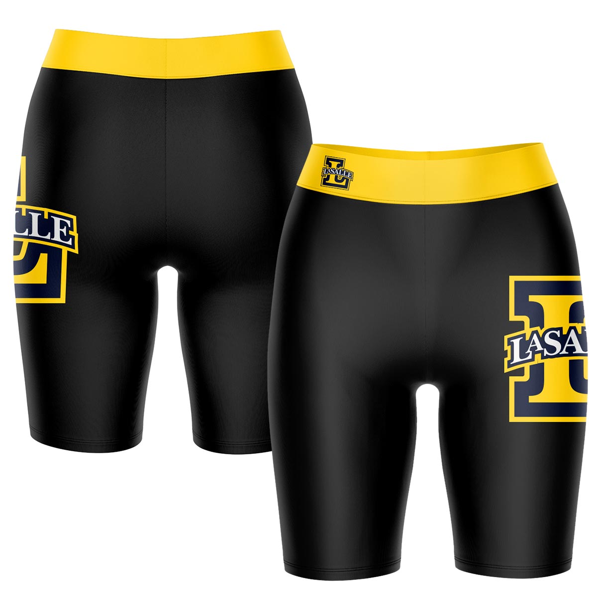 Women's Black/Gold La Salle Explorers Plus Size Logo Bike Shorts - Image 5