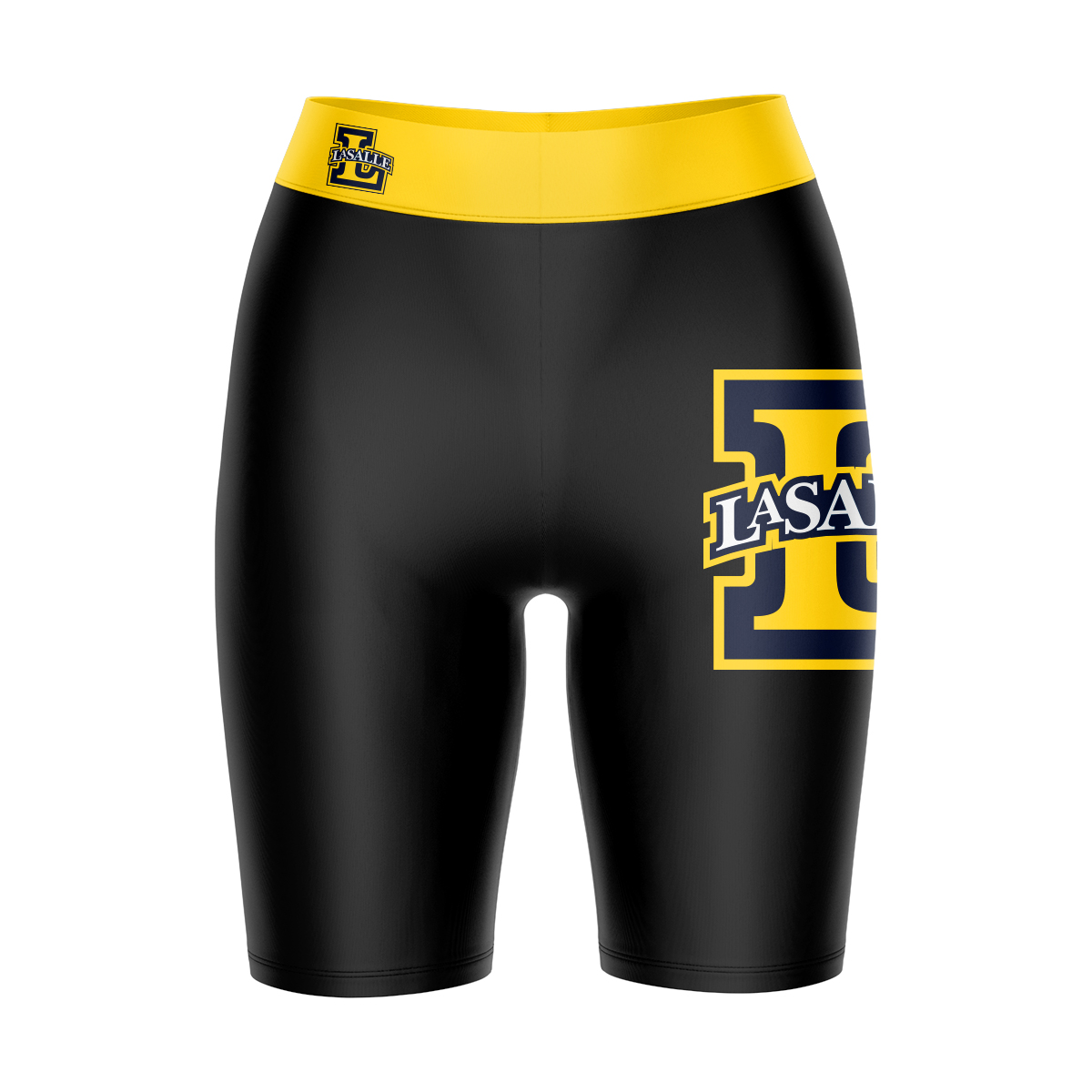 Women's Black/Gold La Salle Explorers Plus Size Logo Bike Shorts - Image 6