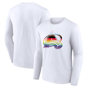 Men's White Colorado Avalanche Team Pride Logo Long Sleeve T-Shirt