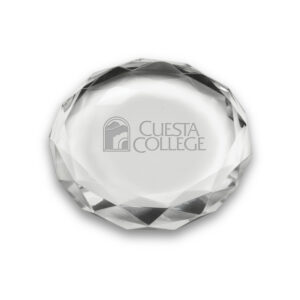Cuesta College Cougars 3'' Optic Crystal Faceted Paperweight