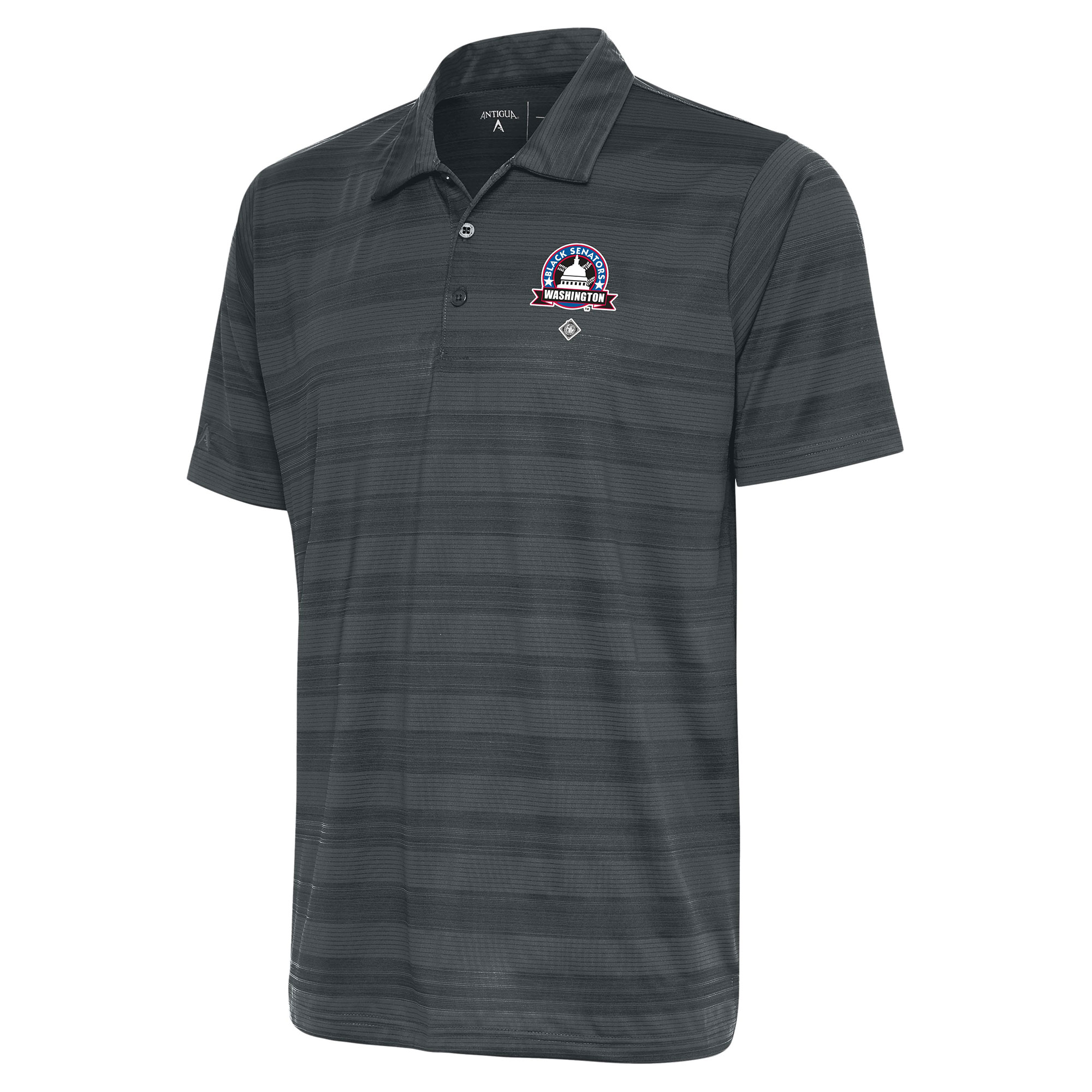 Men's Antigua Charcoal Washington Black Senators Compass Polo
