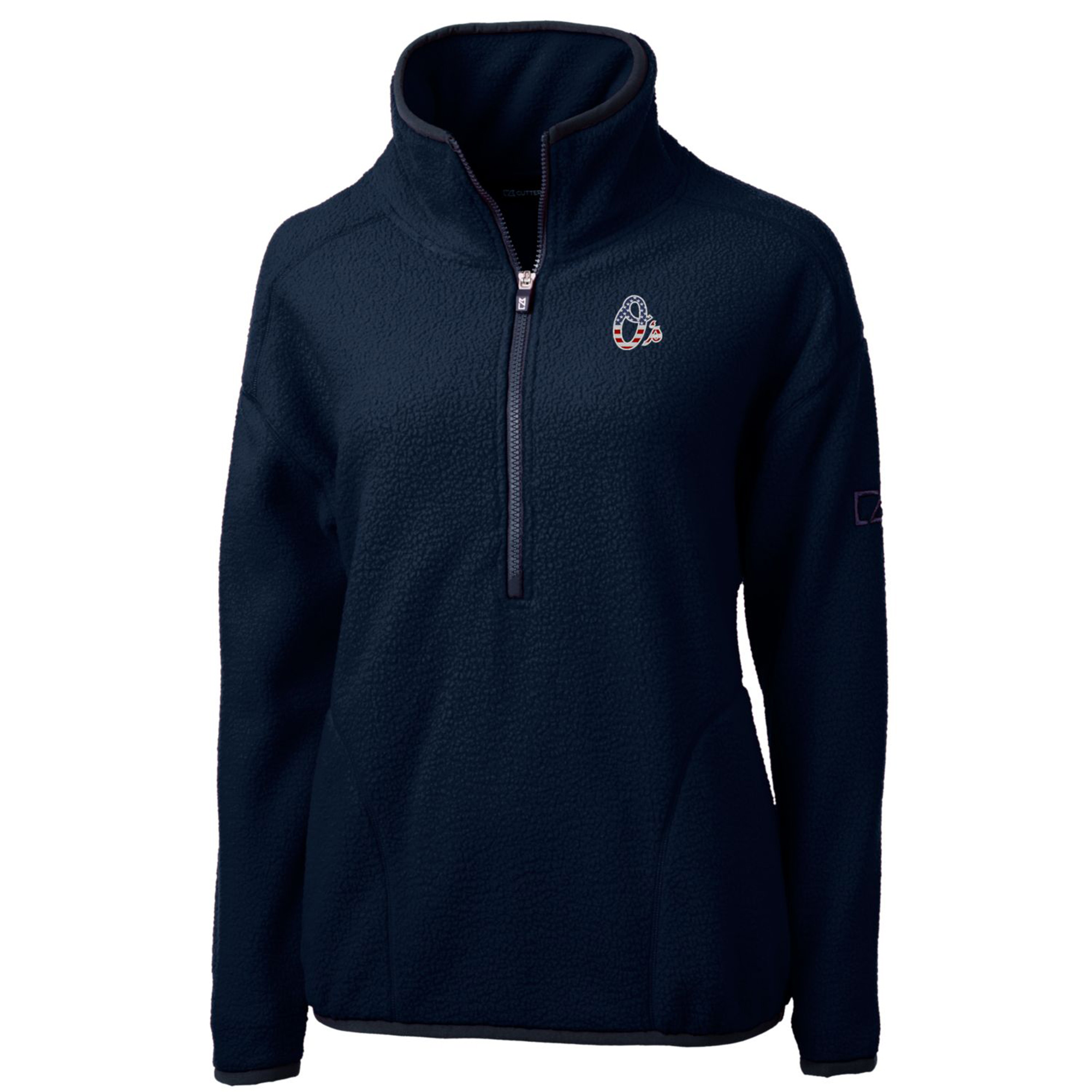 Women's Cutter & Buck Navy Baltimore Orioles Americana Logo Cascade Eco Sherpa Fleece Half-Zip Pullover Jacket - Image 9