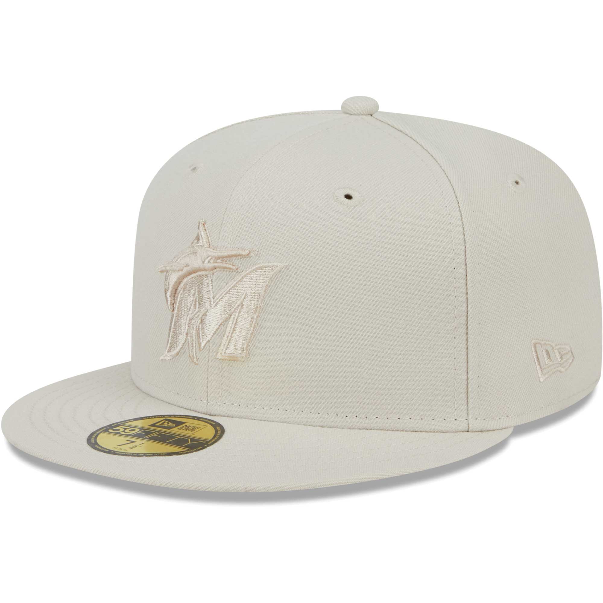 Men's New Era Khaki Miami Marlins Tonal 59FIFTY Fitted Hat - Image 2