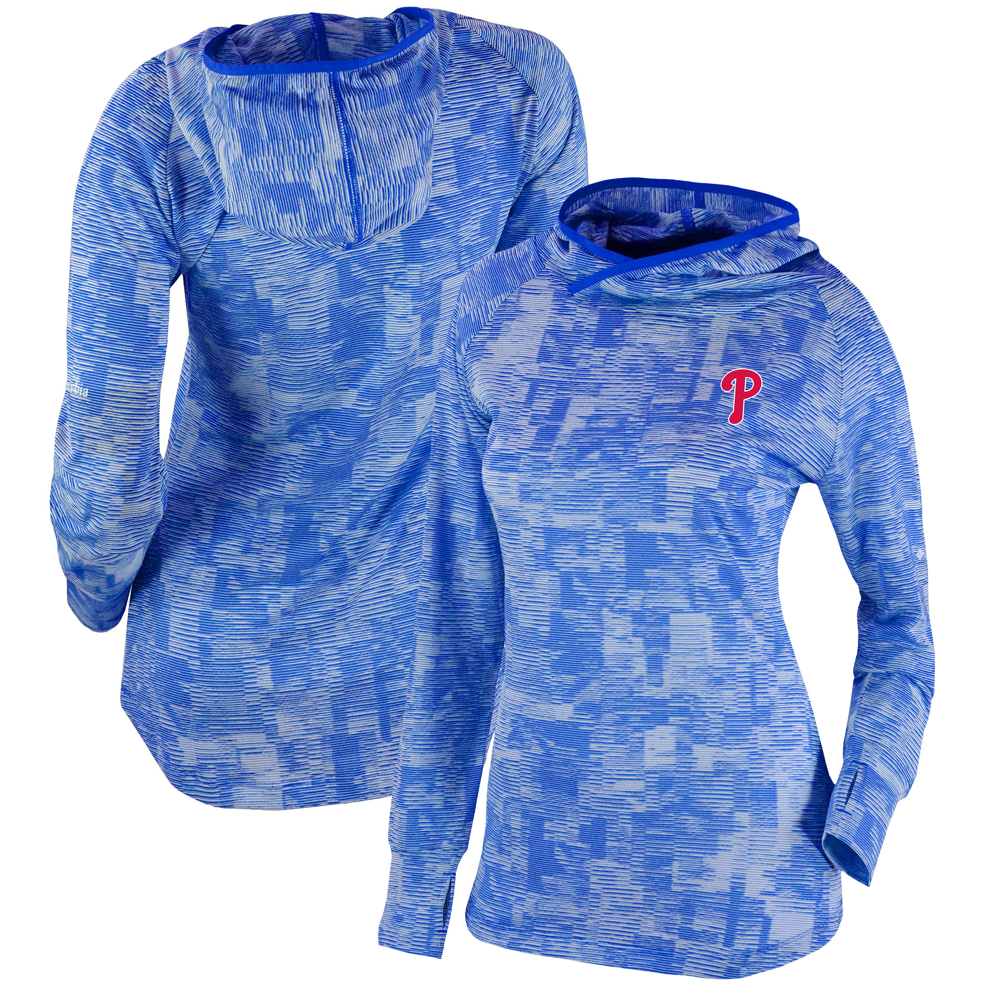 Women's Columbia Royal Philadelphia Phillies Omni-Wick Sunday Ball Pullover Hoodie
