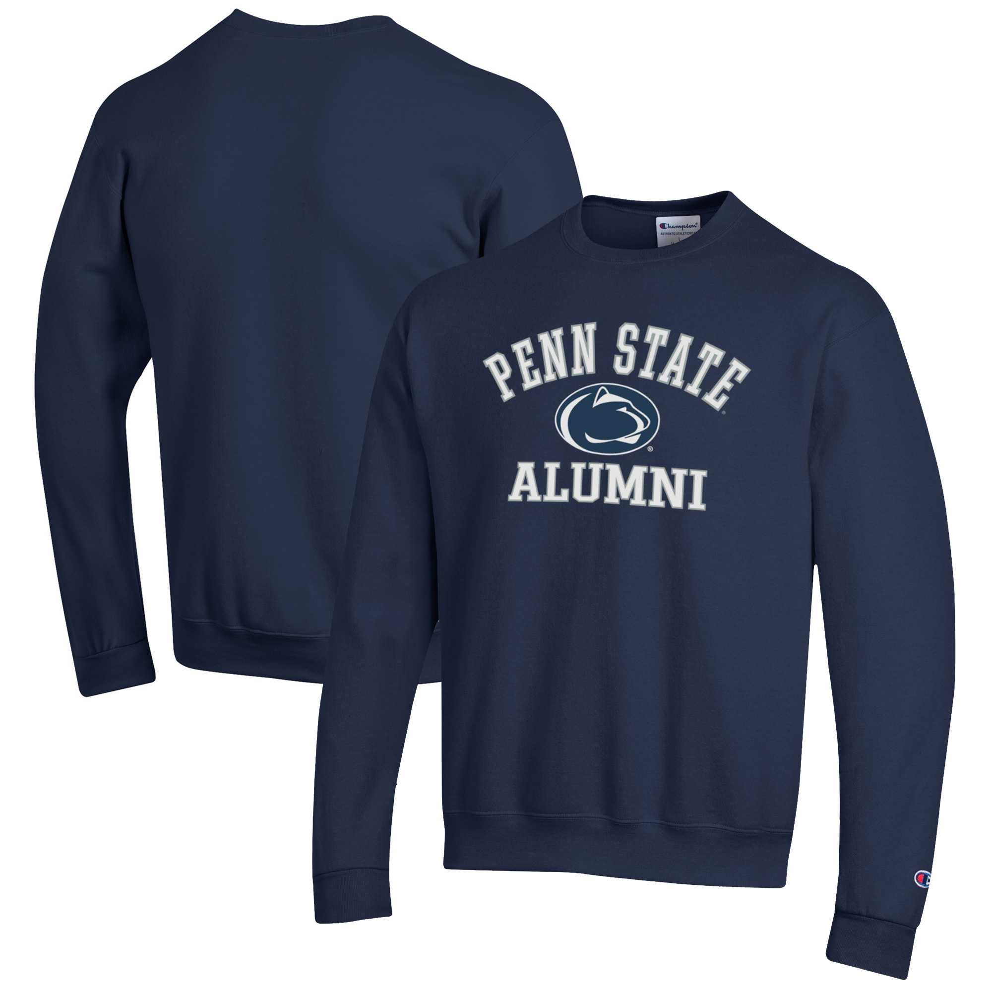Men's Champion Navy Penn State Nittany Lions Alumni Logo Arch Pullover Sweatshirt
