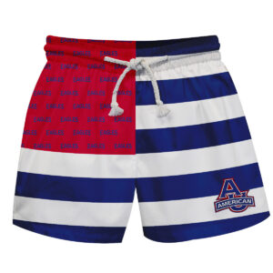 Toddler Vive La Fete  Blue/Red American University Eagles Flag Swim Trunks