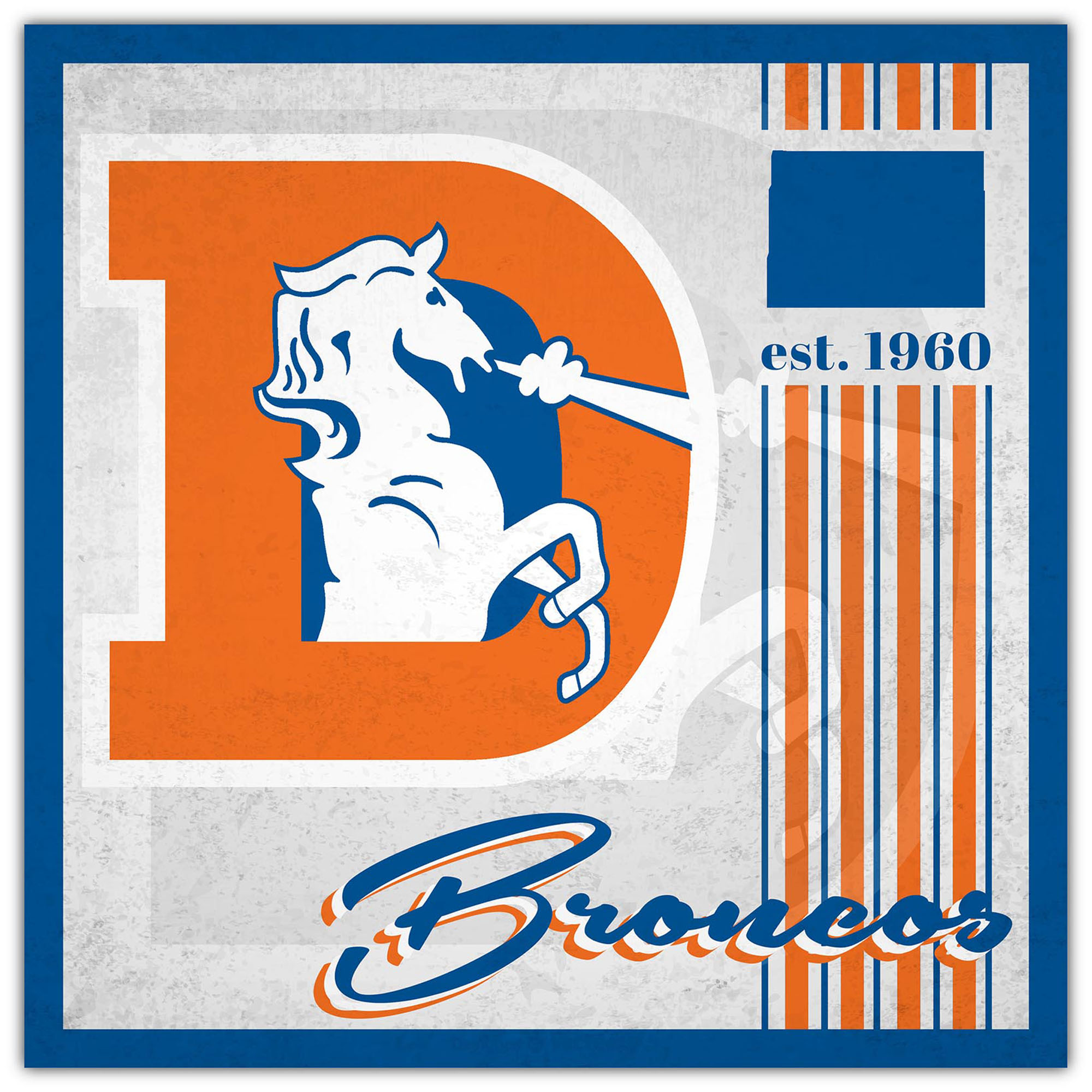 Denver Broncos 10" x 10" Greatest Hits Team Sign