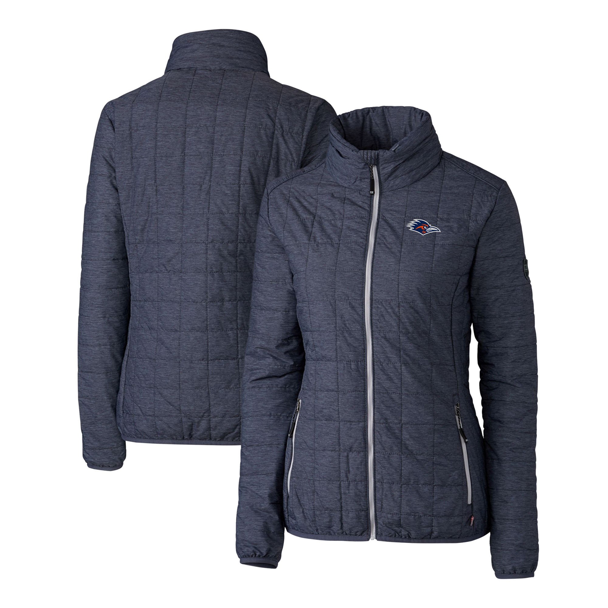 Women's Cutter & Buck Anthracite UTSA Roadrunners Rainier PrimaLoft Eco Insulated Full-Zip Puffer Jacket - Image 5