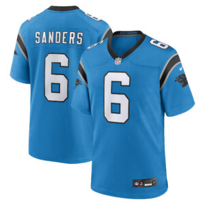 Men's Nike Miles Sanders Blue Carolina Panthers Team Game Jersey